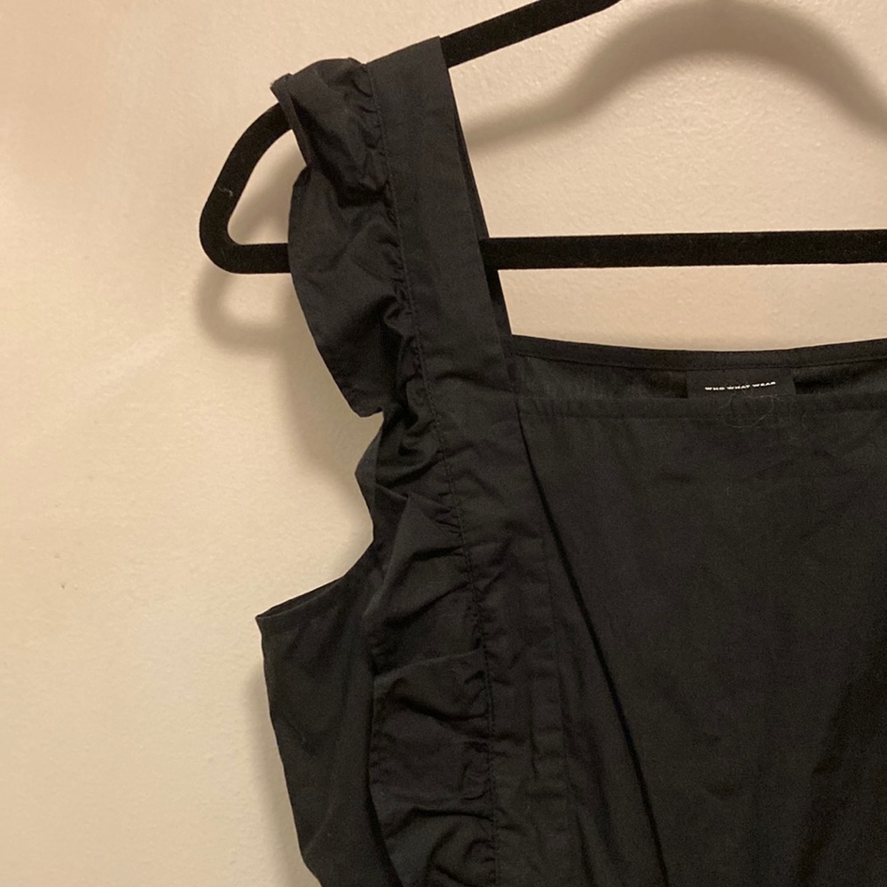 Who What Wear Black Ruffle Dress